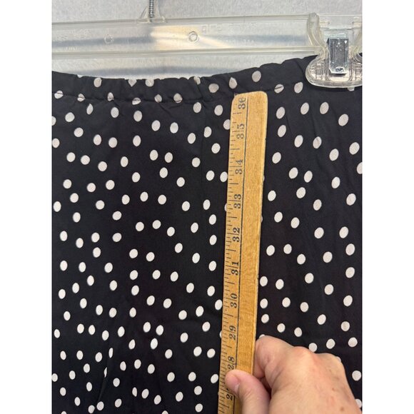 Black & White Polka Dot Rayon Skirt By Salaam Womens Small - Picture 7 of 8